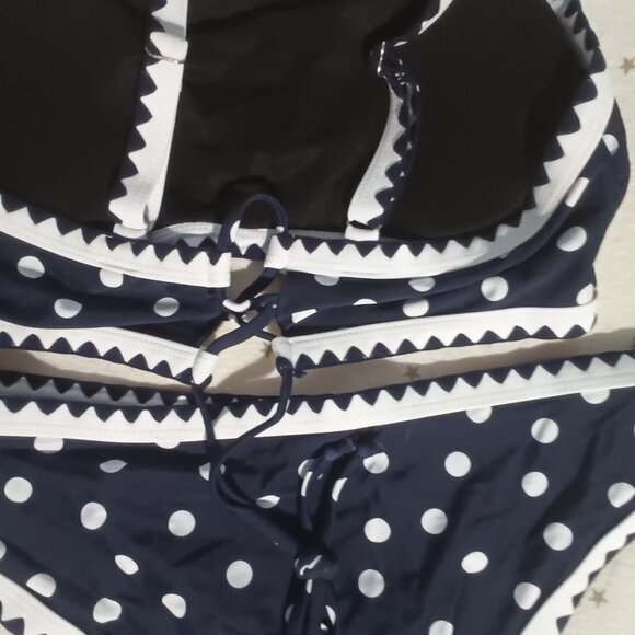 Seaform women's two piece Black Polka dot Bikini L Large - Picture 5 of 5